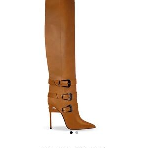 Elegant Brown Leather Knee-High Boots
